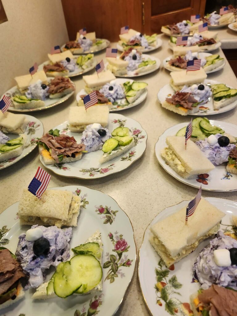 Jane's Tea Room at the Gettysburg Academy Bed and Breakfast in downtown Gettysburg: Tea food ready to serve